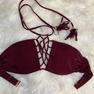 Abercrombie and Fitch Maroon Bikini Top